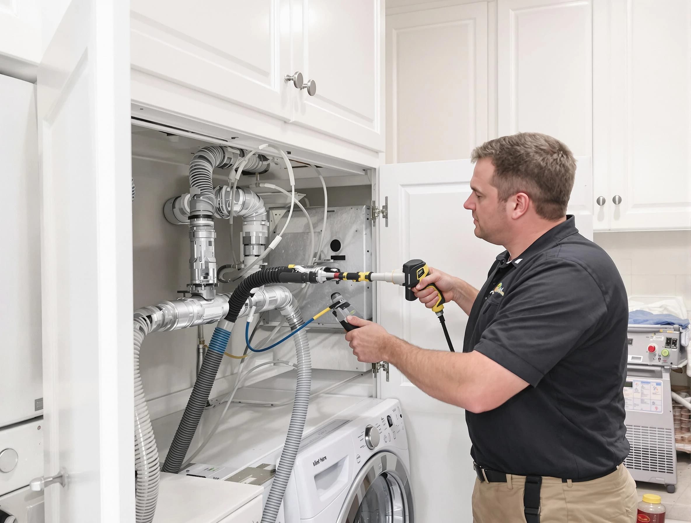 Sunset Dryer Vent Cleaning professional removing severe blockage from a clogged dryer vent in Sunset