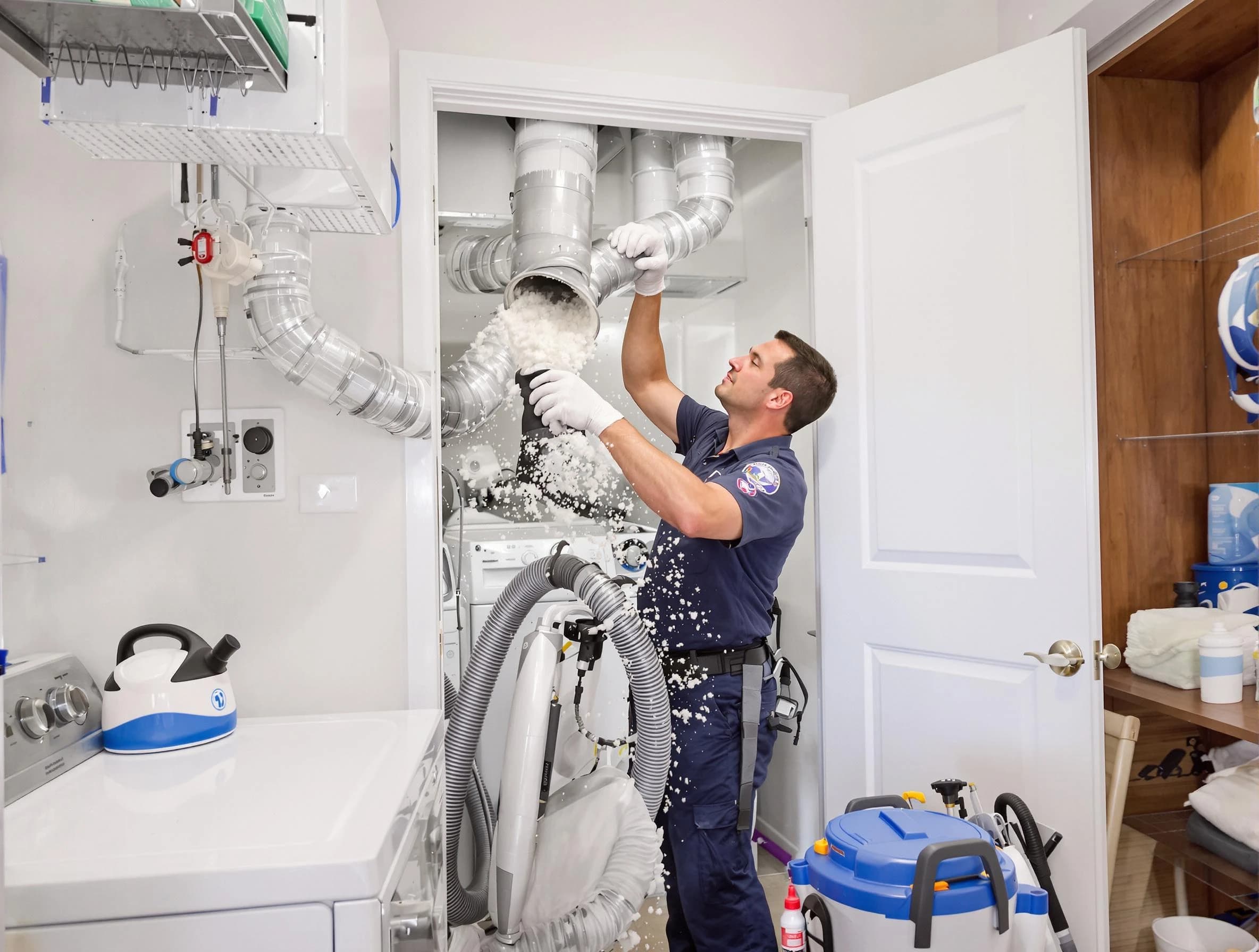 Sunset Dryer Vent Cleaning technician delivering thorough residential dryer vent cleaning service in Sunset
