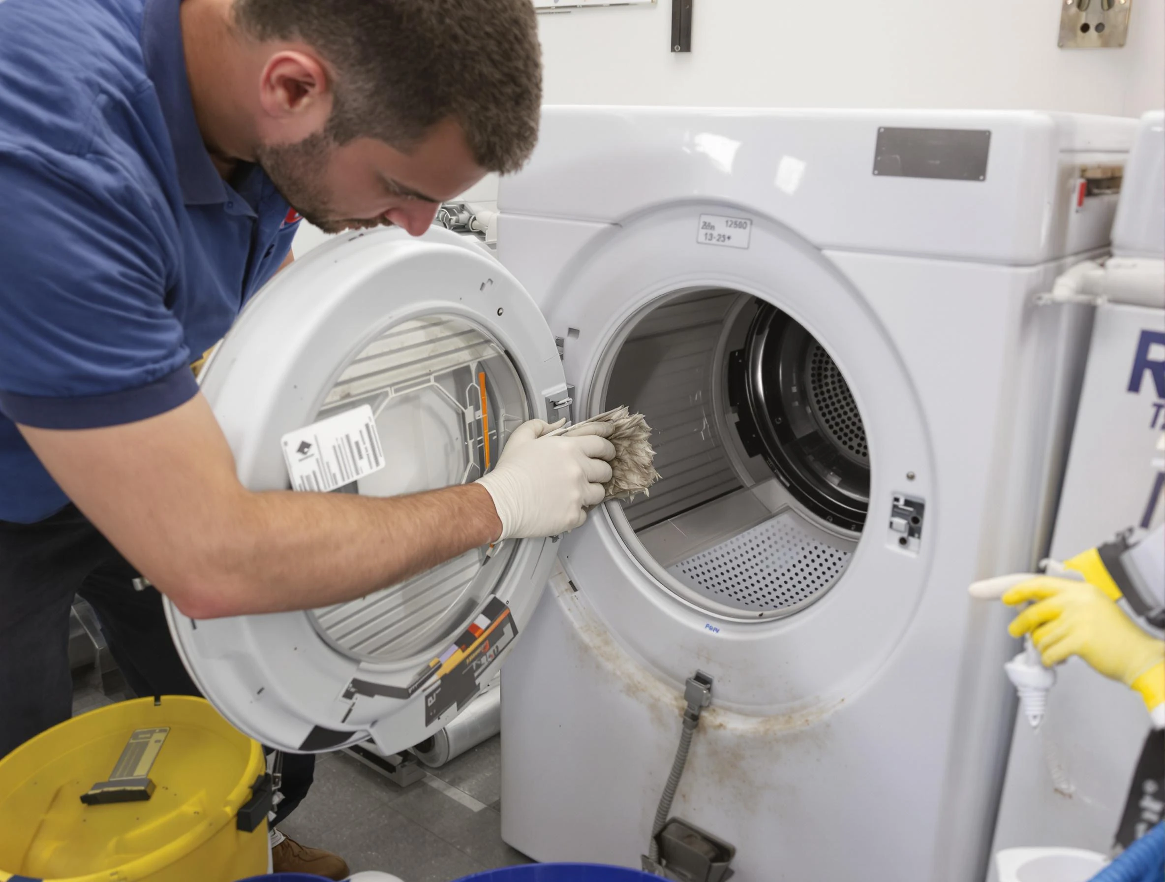 Sunset Dryer Vent Cleaning specialist performing detailed lint trap cleaning service in Sunset